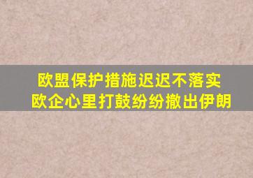 欧盟保护措施迟迟不落实 欧企心里打鼓纷纷撤出伊朗